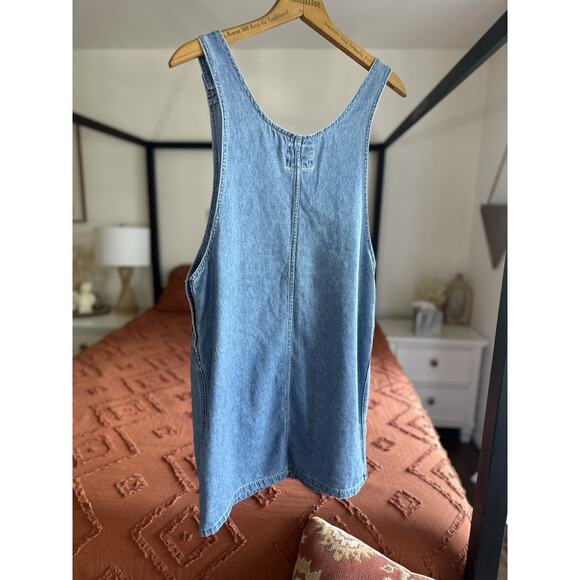 Vintage 90’s Size Small 100% Cotton Denim Jumper Overall Dress - Picture 6 of 6